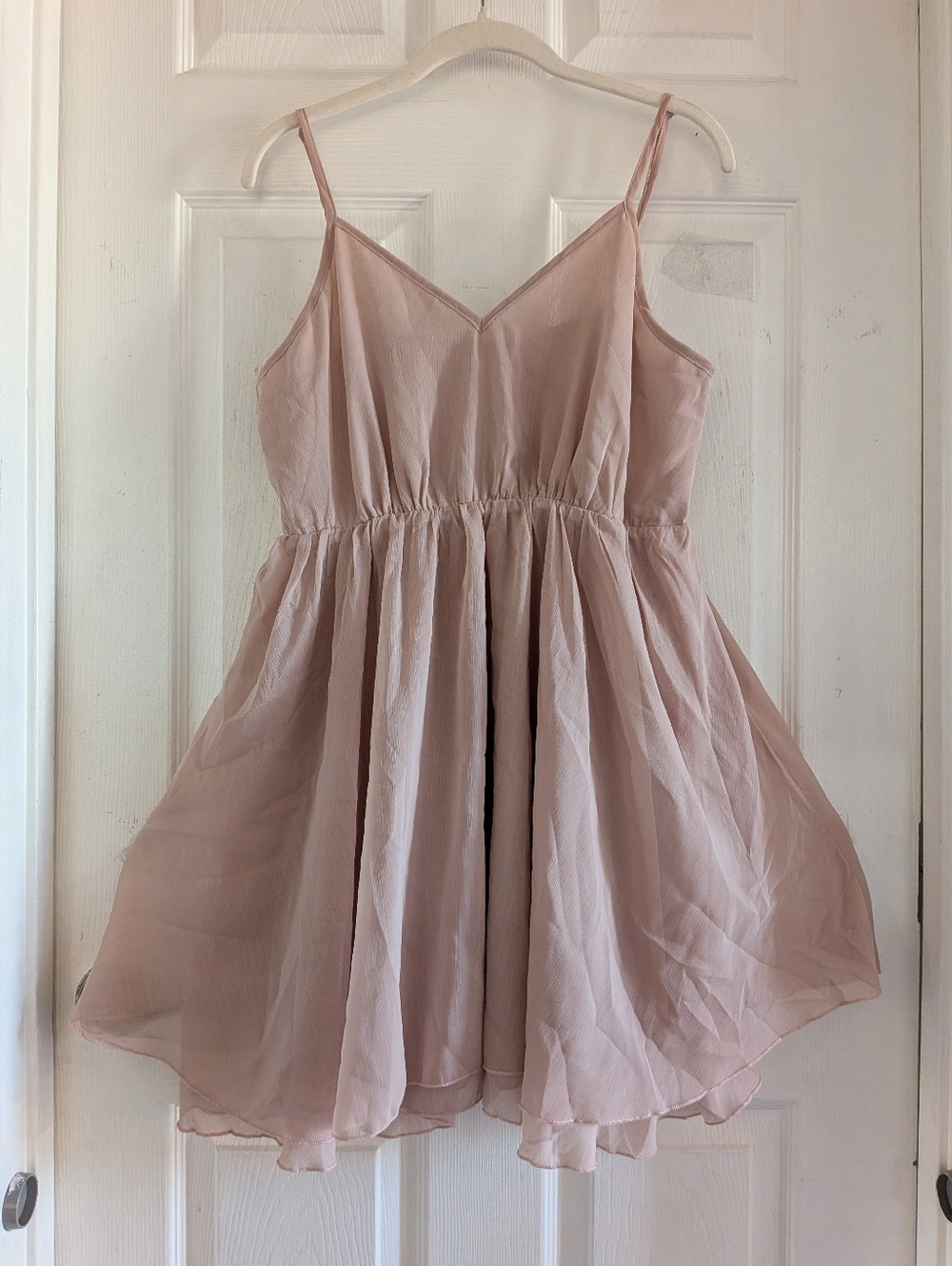 Commense Semi-Sheer Chiffon Ruffle Dress With Outer Cape - Picture 15 of 16